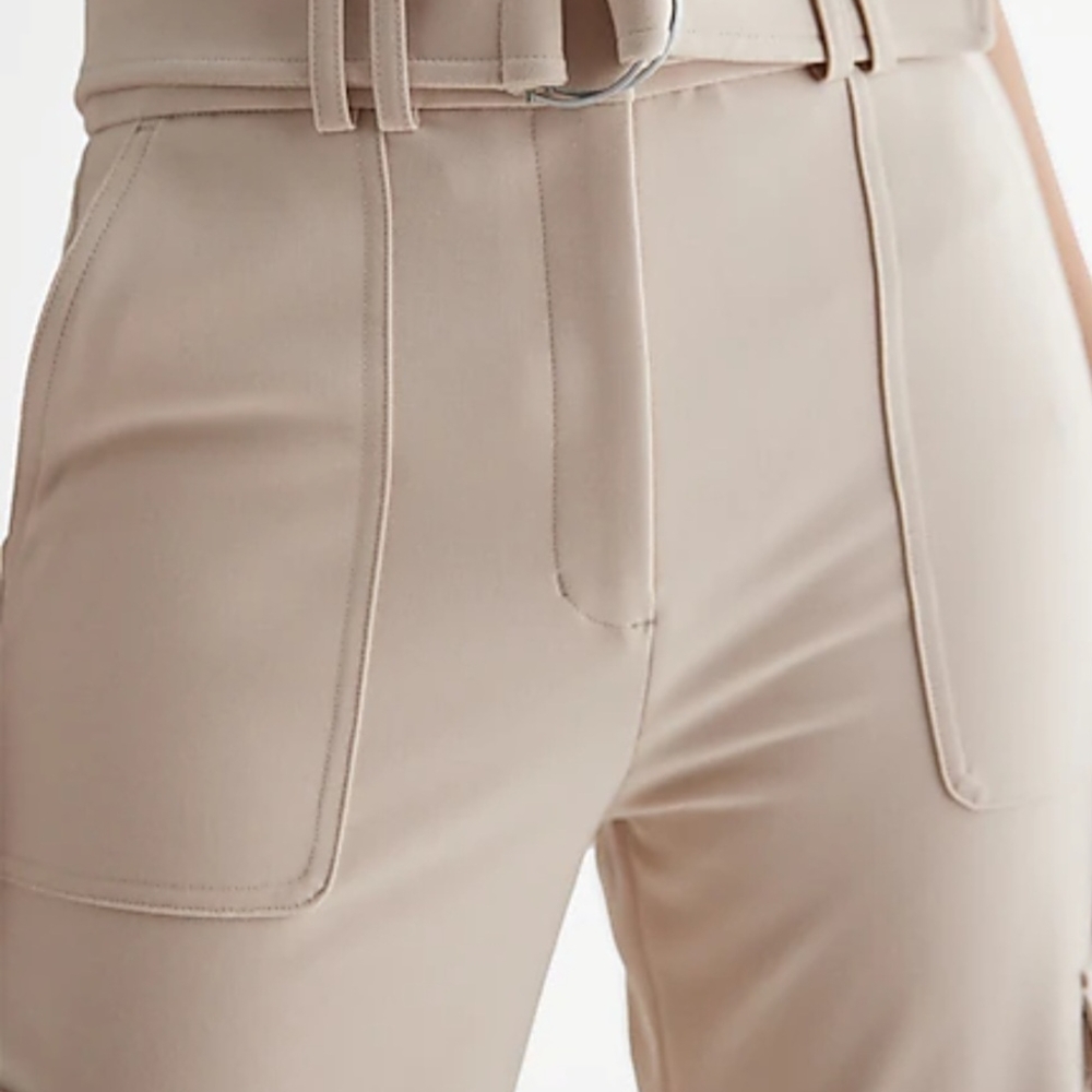 Express Tan Ankle Cropped Pants